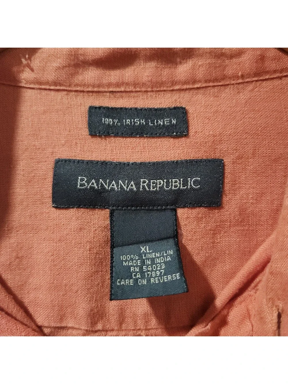 Banana Republic Linen Button Up Shirt Mens XL Cabana Preppy Summer Beach